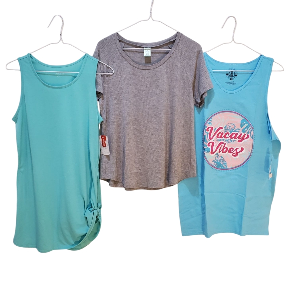 Mixed Brand Bunde BCG Honeydew Graphic Tank Top Casual Summer Shirts.